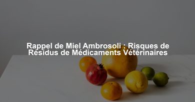 Rappel de Miel Ambrosoli : Risques de Résidus de Médicaments Vétérinaires