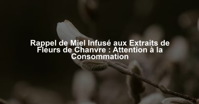Rappel de Miel Infusé aux Extraits de Fleurs de Chanvre : Attention à la Consommation