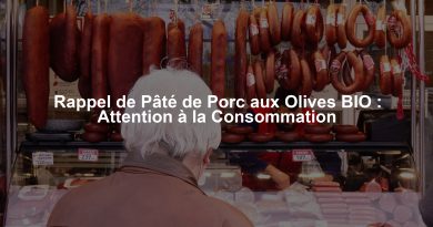 Rappel de Pâté de Porc aux Olives BIO : Attention à la Consommation