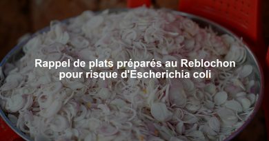 Rappel de plats préparés au Reblochon pour risque d'Escherichia coli