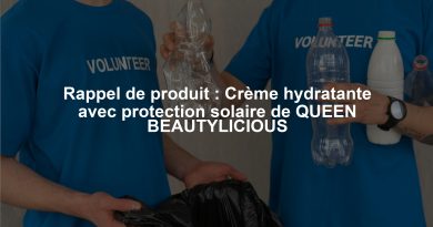 Rappel de produit : Crème hydratante avec protection solaire de QUEEN BEAUTYLICIOUS