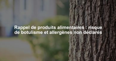 Rappel de produits alimentaires : risque de botulisme et allergènes non déclarés