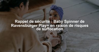 Rappel de sécurité : Baby Spinner de Ravensburger Play+ en raison de risques de suffocation