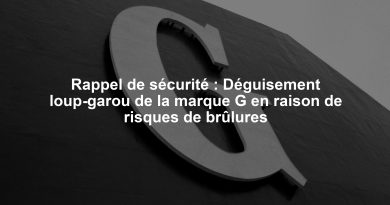 Rappel de sécurité : Déguisement loup-garou de la marque G en raison de risques de brûlures