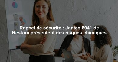 Rappel de sécurité : Jantes 6041 de Restom présentent des risques chimiques