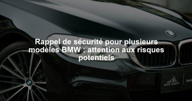 Rappel de sécurité pour plusieurs modèles BMW : attention aux risques potentiels