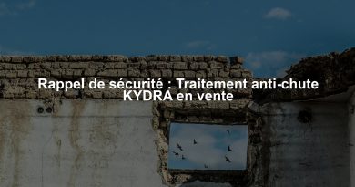 Rappel de sécurité : Traitement anti-chute KYDRA en vente