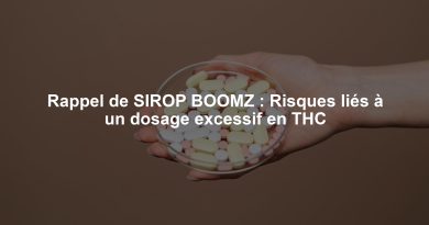Rappel de SIROP BOOMZ : Risques liés à un dosage excessif en THC