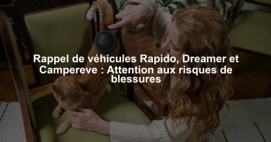 Rappel de véhicules Rapido, Dreamer et Campereve : Attention aux risques de blessures