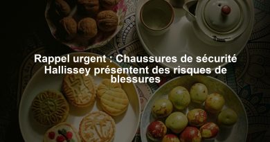 Rappel urgent : Chaussures de sécurité Hallissey présentent des risques de blessures