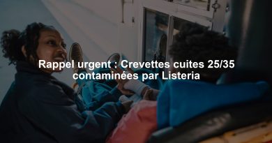 Rappel urgent : Crevettes cuites 25/35 contaminées par Listeria