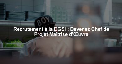 Recrutement à la DGSI : Devenez Chef de Projet Maîtrise d'Œuvre