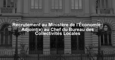 Recrutement au Ministère de l'Économie : Adjoint(e) au Chef du Bureau des Collectivités Locales