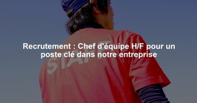 Recrutement : Chef d'équipe H/F pour un poste clé dans notre entreprise