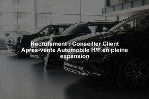 Recrutement : Conseiller Client Après-vente Automobile H/F en pleine expansion