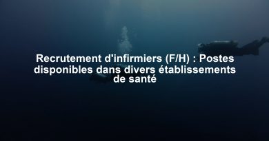Recrutement d'infirmiers (F/H) : Postes disponibles dans divers établissements de santé