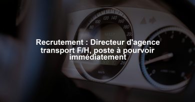 Recrutement : Directeur d'agence transport F/H, poste à pourvoir immédiatement
