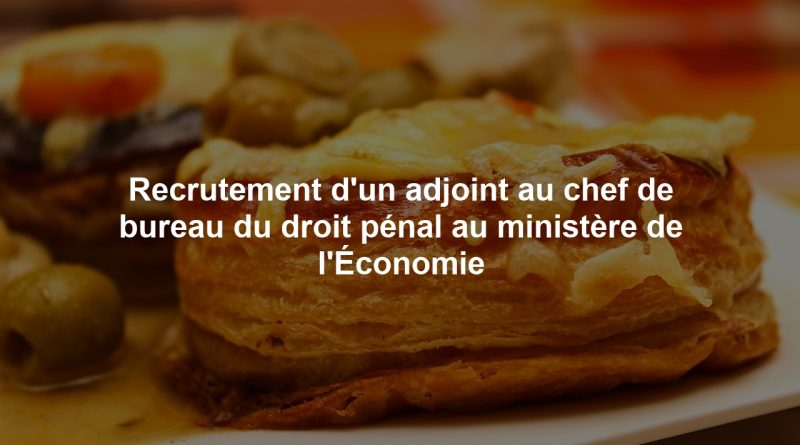 Recrutement d'un adjoint au chef de bureau du droit pénal au ministère de l'Économie