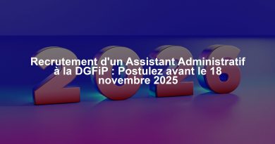 Recrutement d'un Assistant Administratif à la DGFiP : Postulez avant le 18 novembre 2025