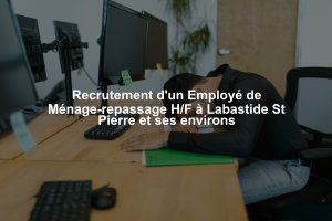 Recrutement d'un Employé de Ménage-repassage H/F à Labastide St Pierre et ses environs