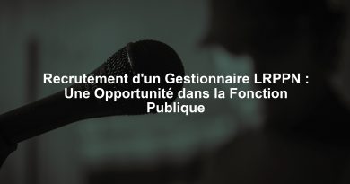 Recrutement d'un Gestionnaire LRPPN : Une Opportunité dans la Fonction Publique
