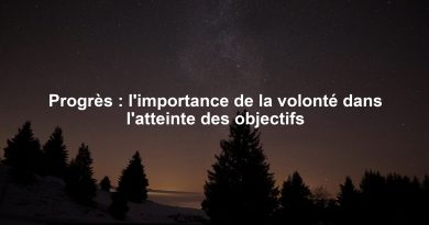 Progrès : l'importance de la volonté dans l'atteinte des objectifs