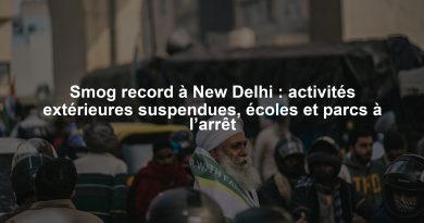 Smog record à New Delhi : activités extérieures suspendues, écoles et parcs à l’arrêt