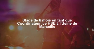 Stage de 6 mois en tant que Coordinateur.ice HSE à l'Usine de Marseille