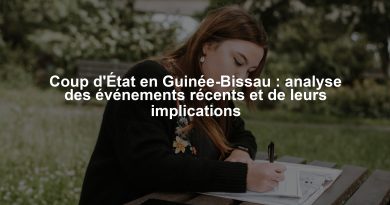 Coup d'État en Guinée-Bissau : analyse des événements récents et de leurs implications