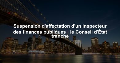Suspension d'affectation d'un inspecteur des finances publiques : le Conseil d'État tranche