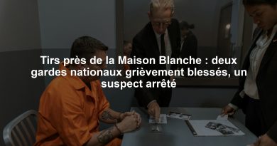 Tirs près de la Maison Blanche : deux gardes nationaux grièvement blessés, un suspect arrêté