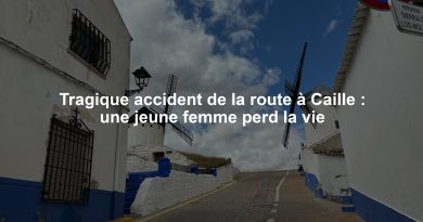 Tragique accident de la route à Caille : une jeune femme perd la vie