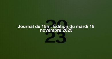 Journal de 18h : Édition du mardi 18 novembre 2025