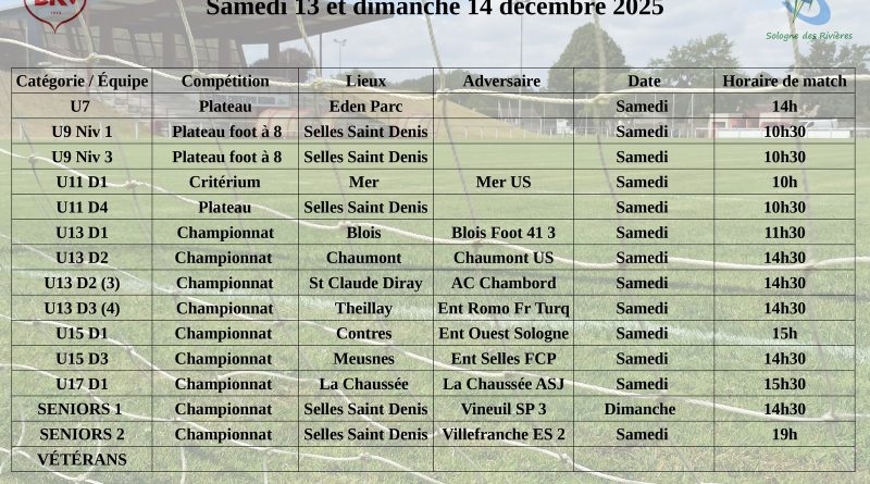 Planning des matchs