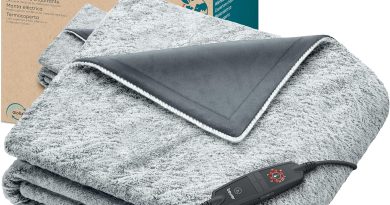 Beurer HD 75 Nordic Grey Green Planet Couverture chauffante, Face supérieure/inférieure en matériau recyclé, Douce et Moelleuse, 6 Niveaux de température, Lavable en Machine, 180 x 130 cm, Gris – Le détail qui change tout au quotidien