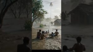 Secours en Hélicoptère lors de la Tempête : Vidéo Virale