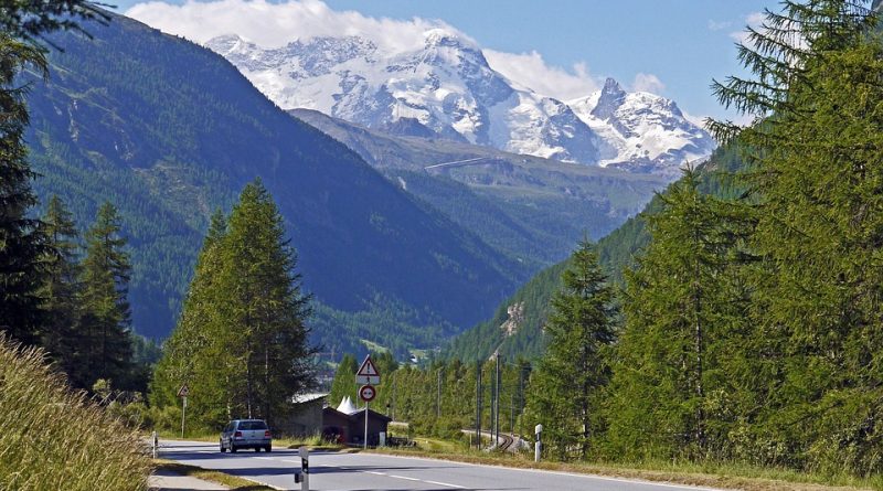 Switzerland, Alps, Matterhorn, lake, mountains, Swiss flag, Geneva