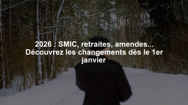 2026 : SMIC, retraites, amendes... Découvrez les changements dès le 1er janvier