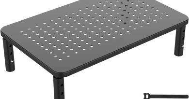 GRIFEMA GB1051, Rehausseur Ecran PC Bureau, Support de Moniteur Réglable en Hauteur (3 Types), Convient aux Moniteurs PC, Ordinateurs Portables, Imprimantes, Charge Maximale 20 kg, Noir – Le détail qui change tout au quotidien