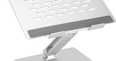 Amazon Basics Support ergonomique réglable pour ordinateur portable jusqu&rsquo;à 17,3 pouces avec grille d&rsquo;aération et réglage en continu de la hauteur et de l&rsquo;angle, Argenté, 25,4 x 23,9 x 6,5 cm – Le détail qui change tout au quotidien