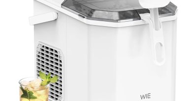 WIE Machine à Glaçons, 12kg en 24h, 1,3L Silencieuse Machine à Glaçons Comptoir avec Pelle à Glaçons, Machine à Glaçons Autonettoyante et Portable pour Maison/Cuisine/Camping – Le détail qui change tout au quotidien