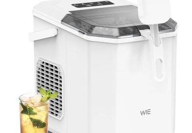 WIE Machine à Glaçons, 12kg en 24h, 1,3L Silencieuse Machine à Glaçons Comptoir avec Pelle à Glaçons, Machine à Glaçons Autonettoyante et Portable pour Maison/Cuisine/Camping – Le détail qui change tout au quotidien
