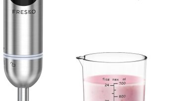 FRESKO Mixeur plongeant 1000 W avec 12 niveaux de vitesse, bouton turbo, gobelet de 700 ml avec couvercle, en acier inoxydable, pour sauce, nourriture pour bébé et soupe – Pourquoi ce produit mérite votre attention