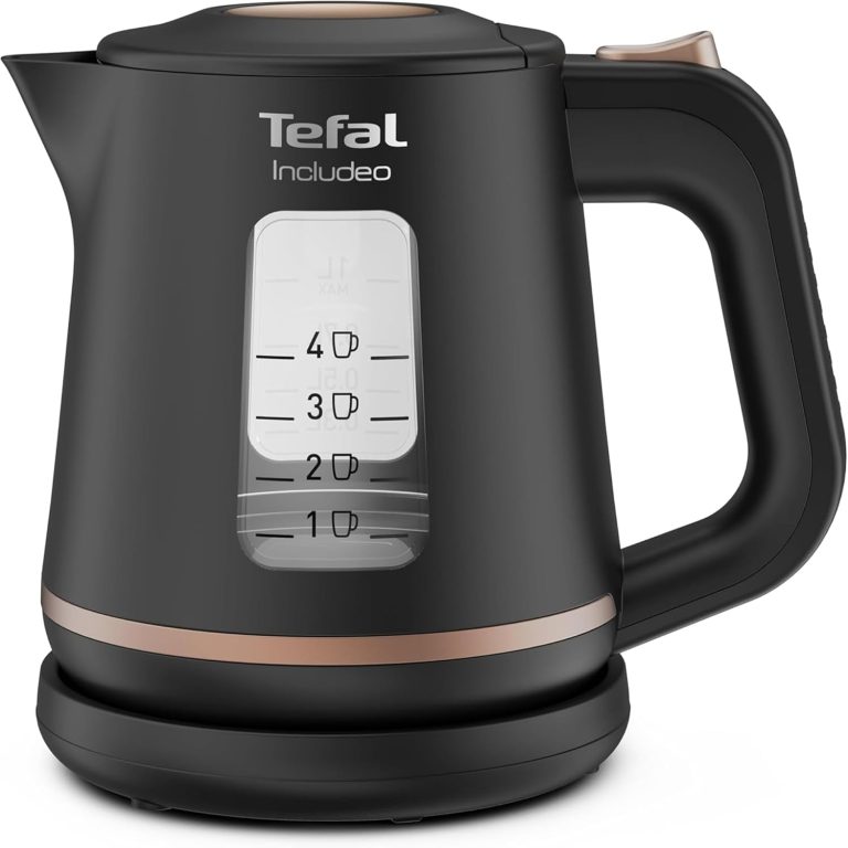 Tefal Bouilloire électrique 1 L, Ébullition rapide, Filtre anticalcaire amovible, Poignée ergonomique, 2 fenêtres niveau d’eau, Base à 360°, Includeo, Noire, KI533811 – Pourquoi ce produit mérite votre attention
