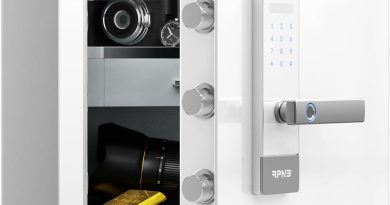 RPNB Coffre-fort de luxe avec boîtier de verrouillage, écran tactile intelligent et empreinte digitale, invite vocale, déverrouillage à une touche, double avertissement, 45 L, blanc – Le détail qui change tout au quotidien