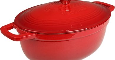 Cocotte Fonte Émaillée VeoHome Rouge 6L ovale, Faitout Ultra Résistant,Marmite Compatible Induction/Gaz/Four, Cuisson Homogène, Saveurs Authentiques, Couvercle Relief – Pourquoi ce produit mérite votre attention