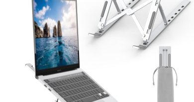 GRIFEMA GB1054 Support Ordinateur Portable Réglable, Support PC Pliable en Aluminium 6 Niveaux de Hauteur, Compatible MacBook Air/Pro, Dell 10-17,3 Pouces, Léger et Stable -Argent – Le détail qui change tout au quotidien