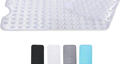 Zuvo Tapis de Bain Antidérapant | Extra Long 100 x 40 cm | Ventouses Puissantes & Anti-Moisissure | Lavable en Machine | Sécurisé pour Enfants & Seniors | Transparent, Claire – Pourquoi ce produit mérite votre attention