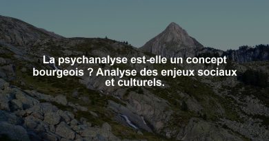 La psychanalyse est-elle un concept bourgeois ? Analyse des enjeux sociaux et culturels.