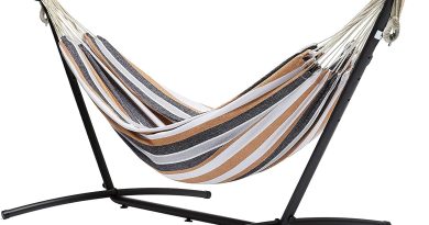 Amazon Basics Hamac en tissu avec support, Multicolore, 300 x 117 cm – Pourquoi ce produit mérite votre attention